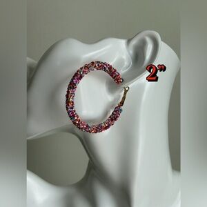 Kaleidoscopic Glitter Hoop Earrings NWT